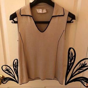 Debra C Inc. Beverly Hills Tan Sleeveless Top